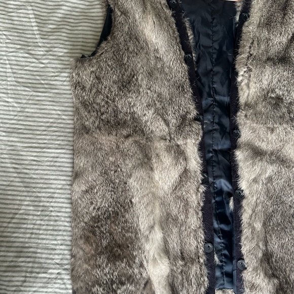Faux Fur Vest in Taupe Gray - Picture 3 of 6